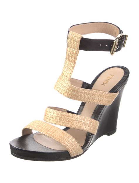 Fendi Raffia Gladiator Sandals 